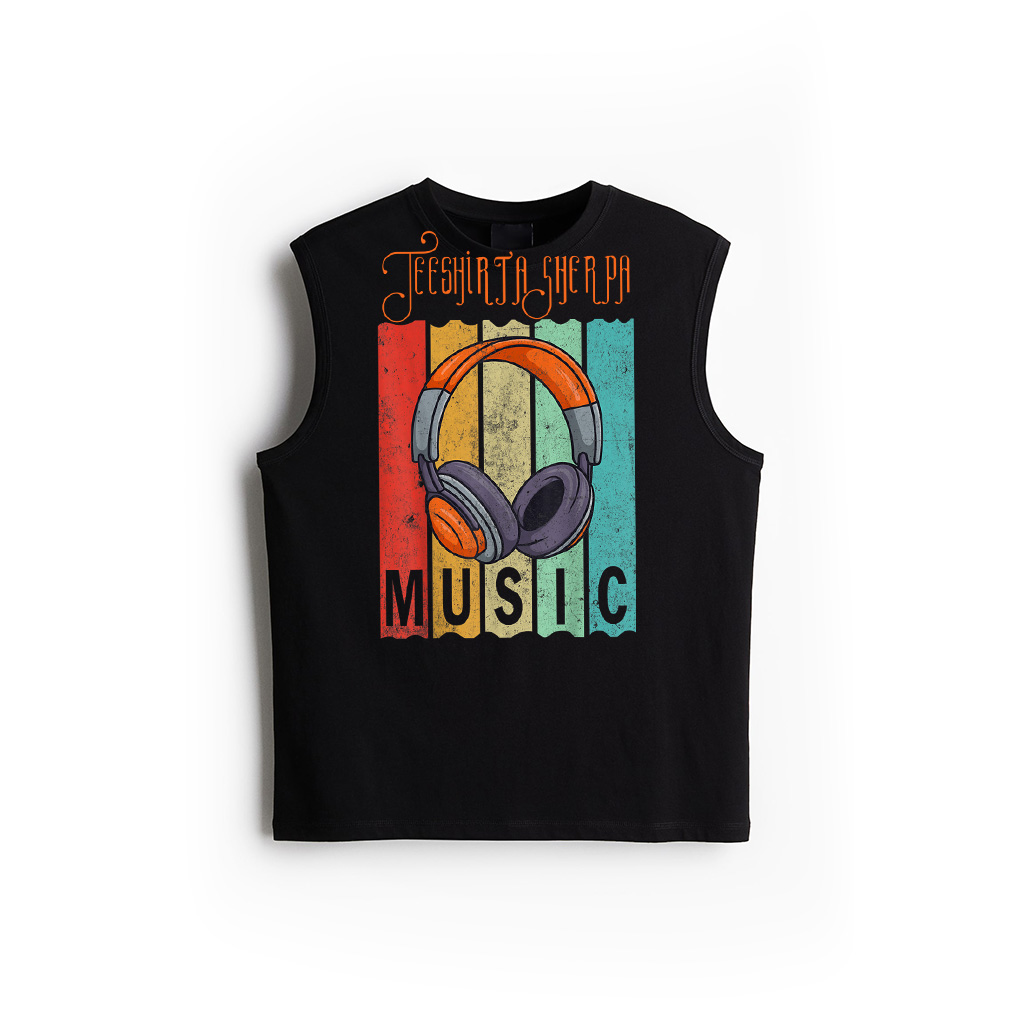 Electronic Music Lover Producer DJ Music Vintage Headphones Tank Top