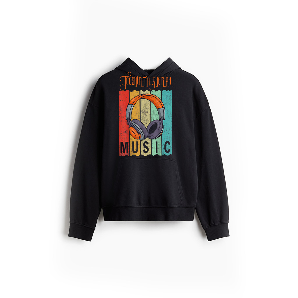 Electronic Music Lover Producer DJ Music Vintage Headphones Hoodie