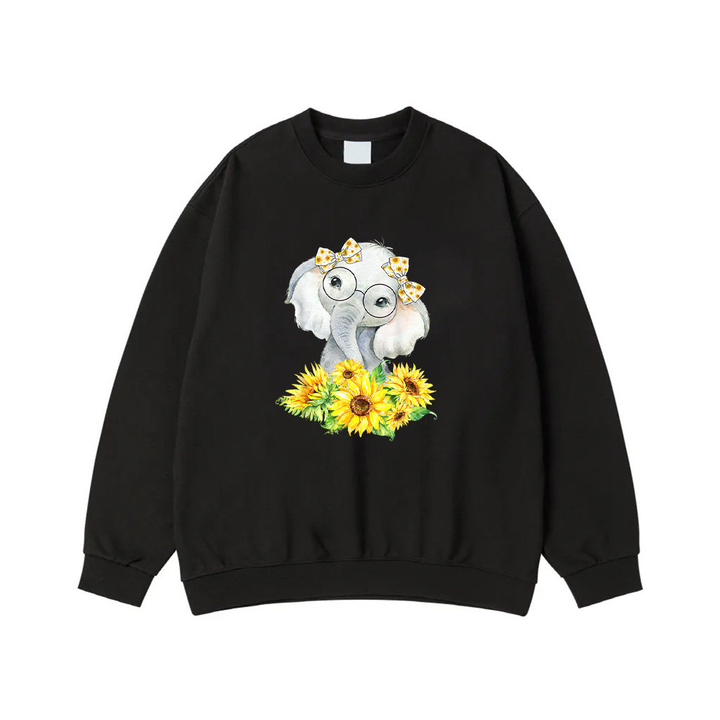 Elephant Sunflower Gifts For Girls Boys Sweatshirt