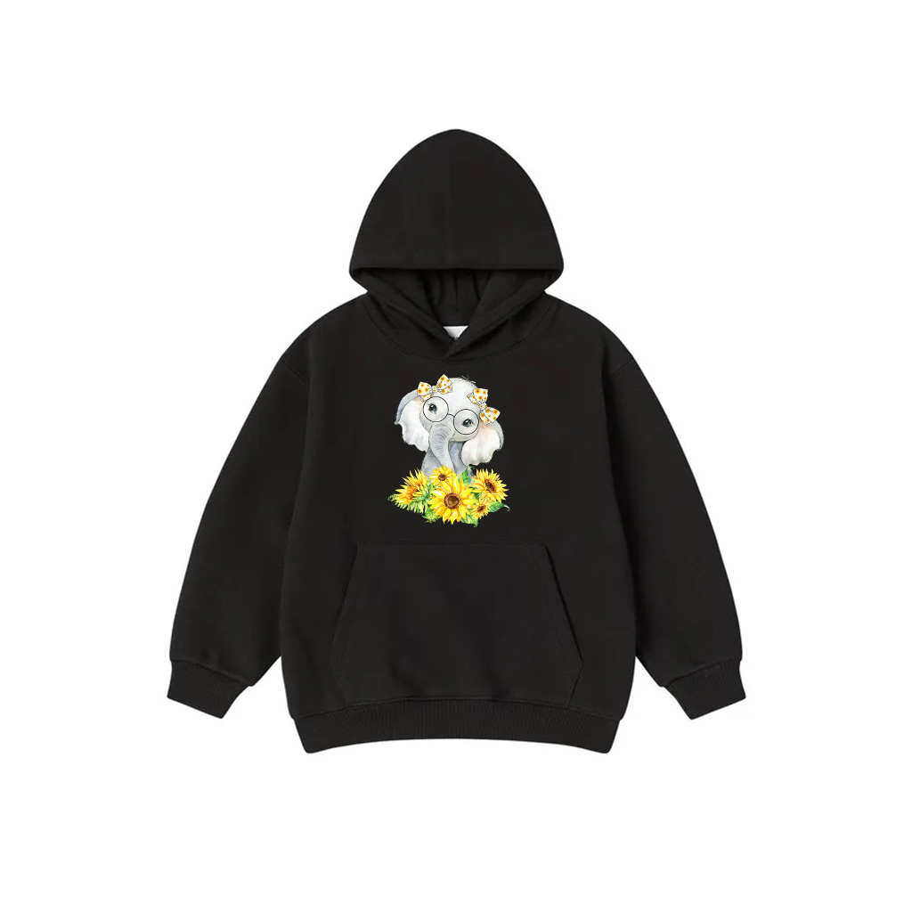 Elephant Sunflower Gifts For Girls Boys Hoodie