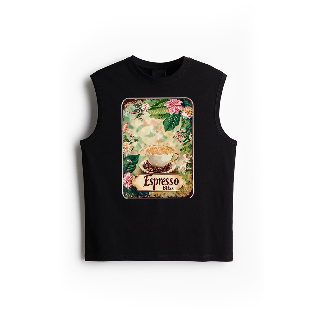 Espresso Bliss Floral Coffee Mug Flower Vintage Barista Tank Top