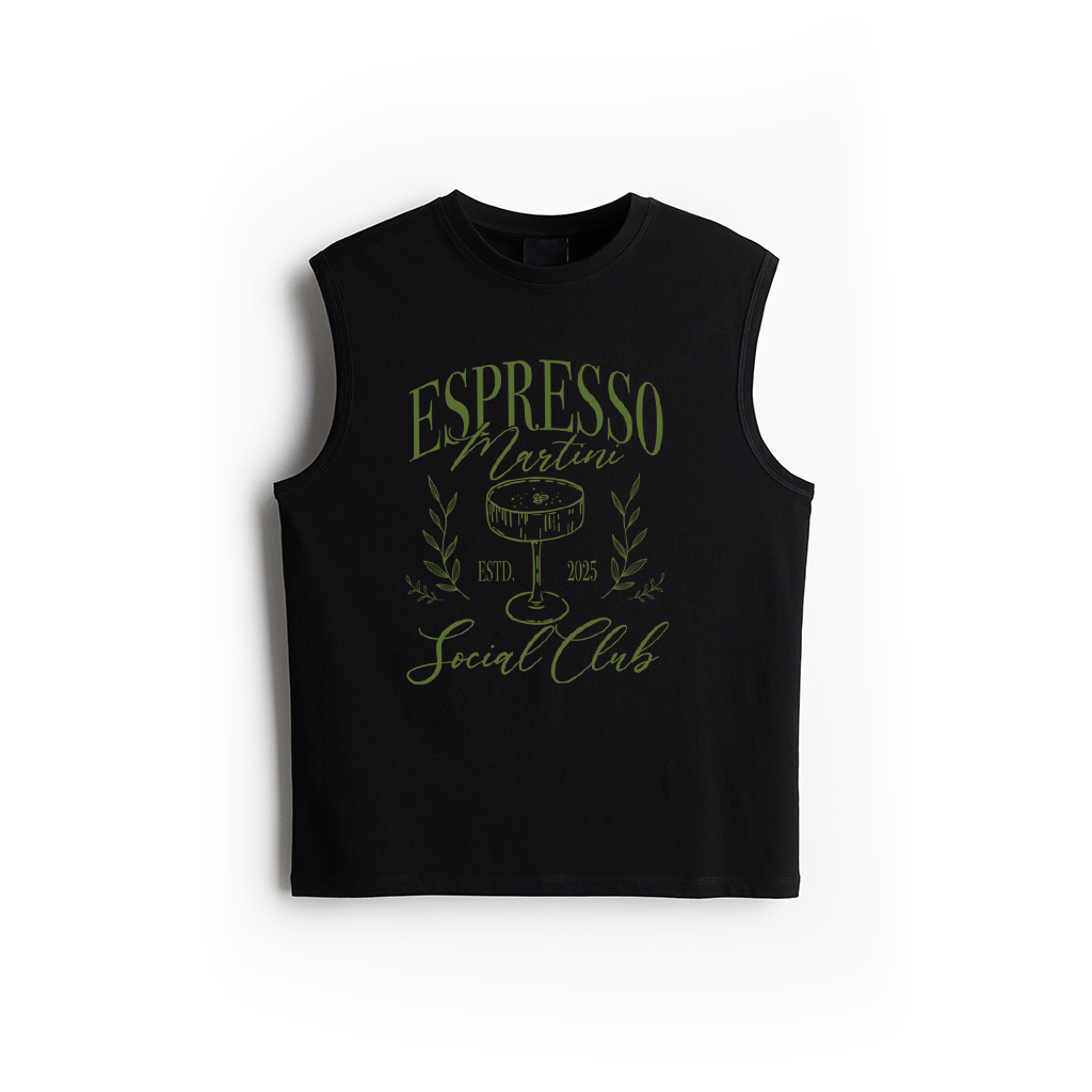 Espresso Martini Social Club Drinking Cocktail Vintage Long Sleeve Tank Top
