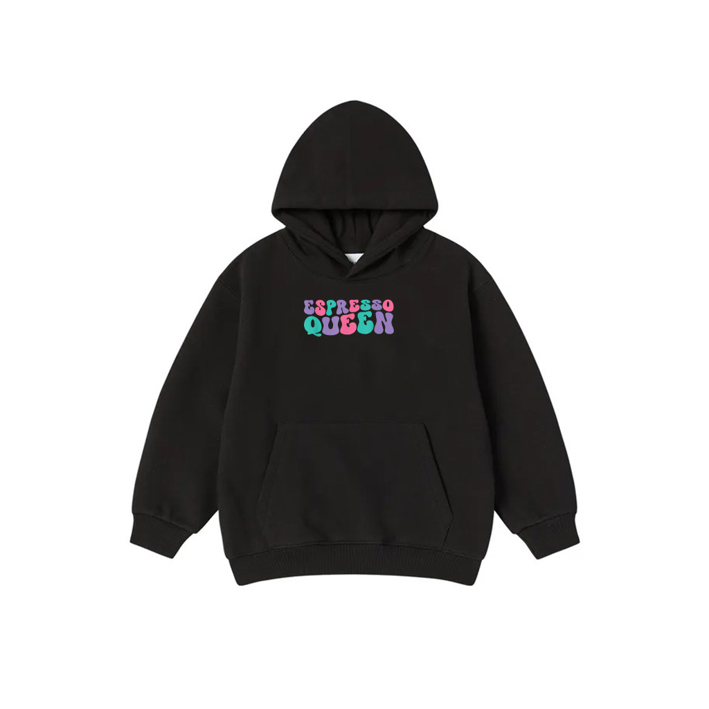 Espresso Queen Womens Coffee Retro Vintage Wavy Groovy Hoodie