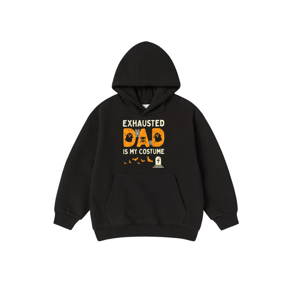 Exhausted Dad Costume Funny Matching Halloween Men Gift Hoodie