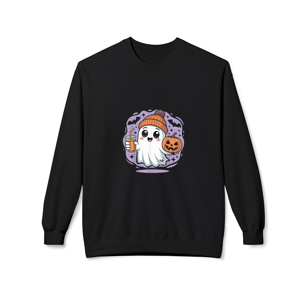 Fall Ghost Coffee Pumpkin Boo Cute Vintage Ghost Halloween Sweatshirts
