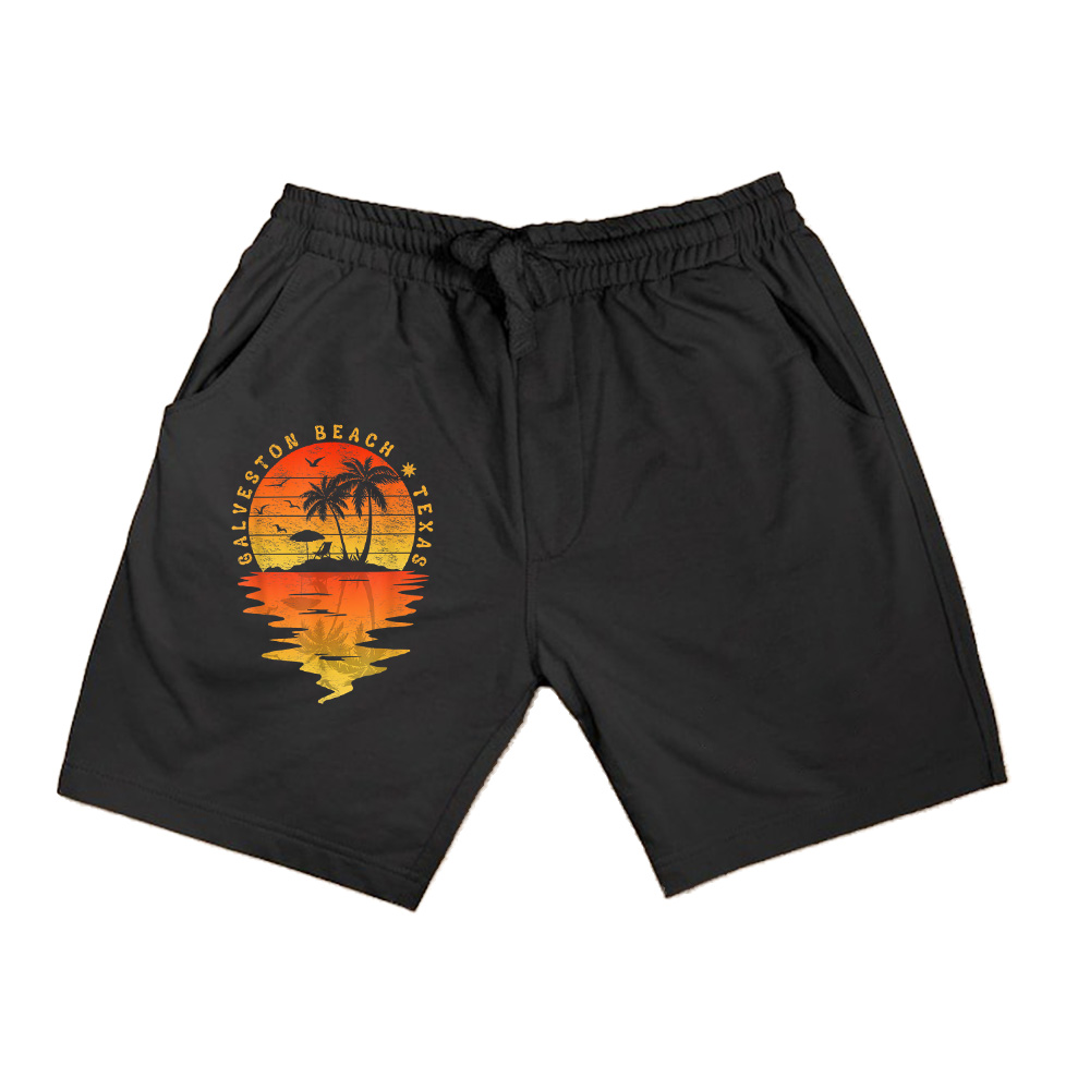 Family Vacation Texas Galveston Beach Vintage Palm Tree Shorts