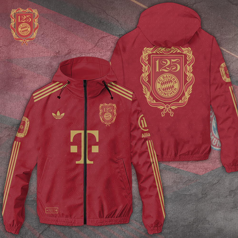 FC Bayern Mnchen Bundesliga Style Windbreaker Jacket For Fans