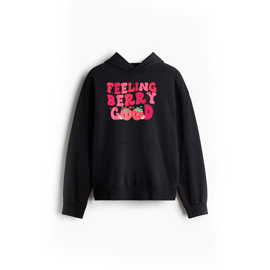 Feeling Berry Good Cute Groovy Strawberry Festival Season Hoodie 26-06-2025