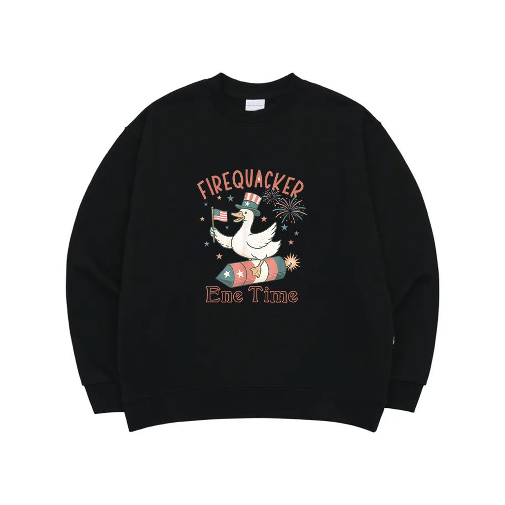 Firequacker Cute Goose 4Th Of July America Flag Firequacker Sweatshirt