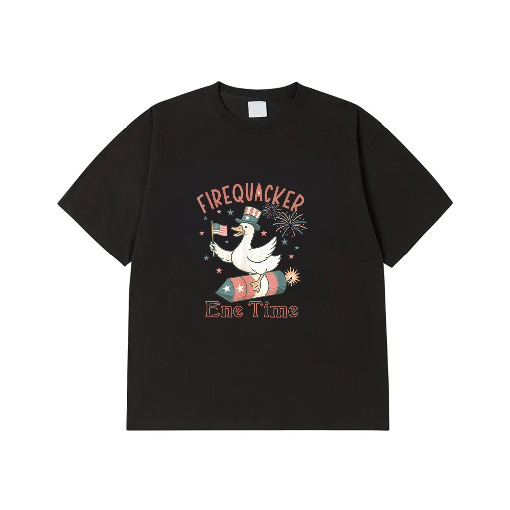 Firequacker Cute Goose 4Th Of July America Flag Firequacker T-Shirt