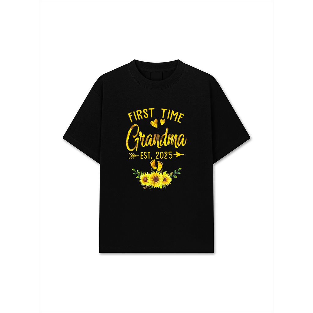 First Time Grandma Est 2025 Sunflower Promoted To Grandma T-Shirt