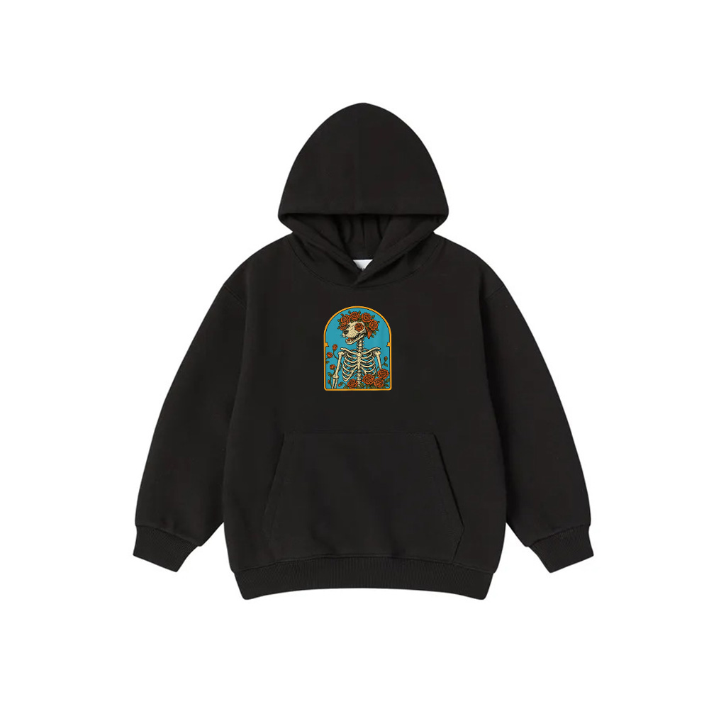 Floral Dog Skeleton,Grateful Skeleton Funny Halloween Men Women Hoodie