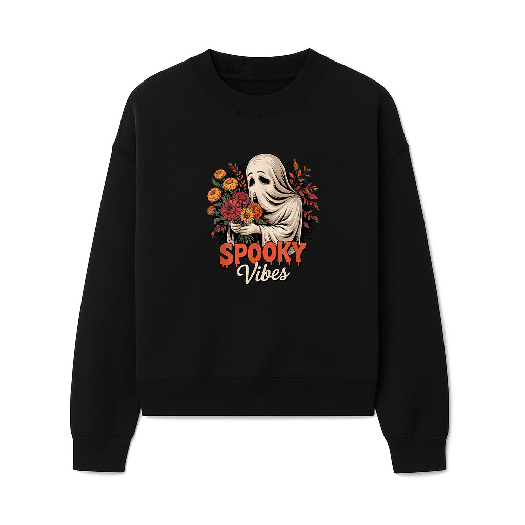 Floral Ghost Spooky Season Vibes Halloween Vintage Ghost Sweatshirts 06-10-2025