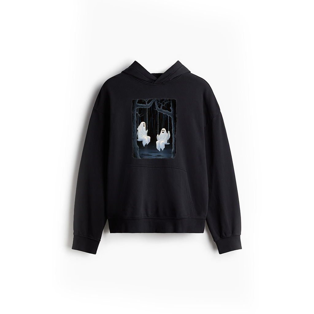 Floral Ghosts On The Swing In Forest Halloween Vintage Style Hoodie
