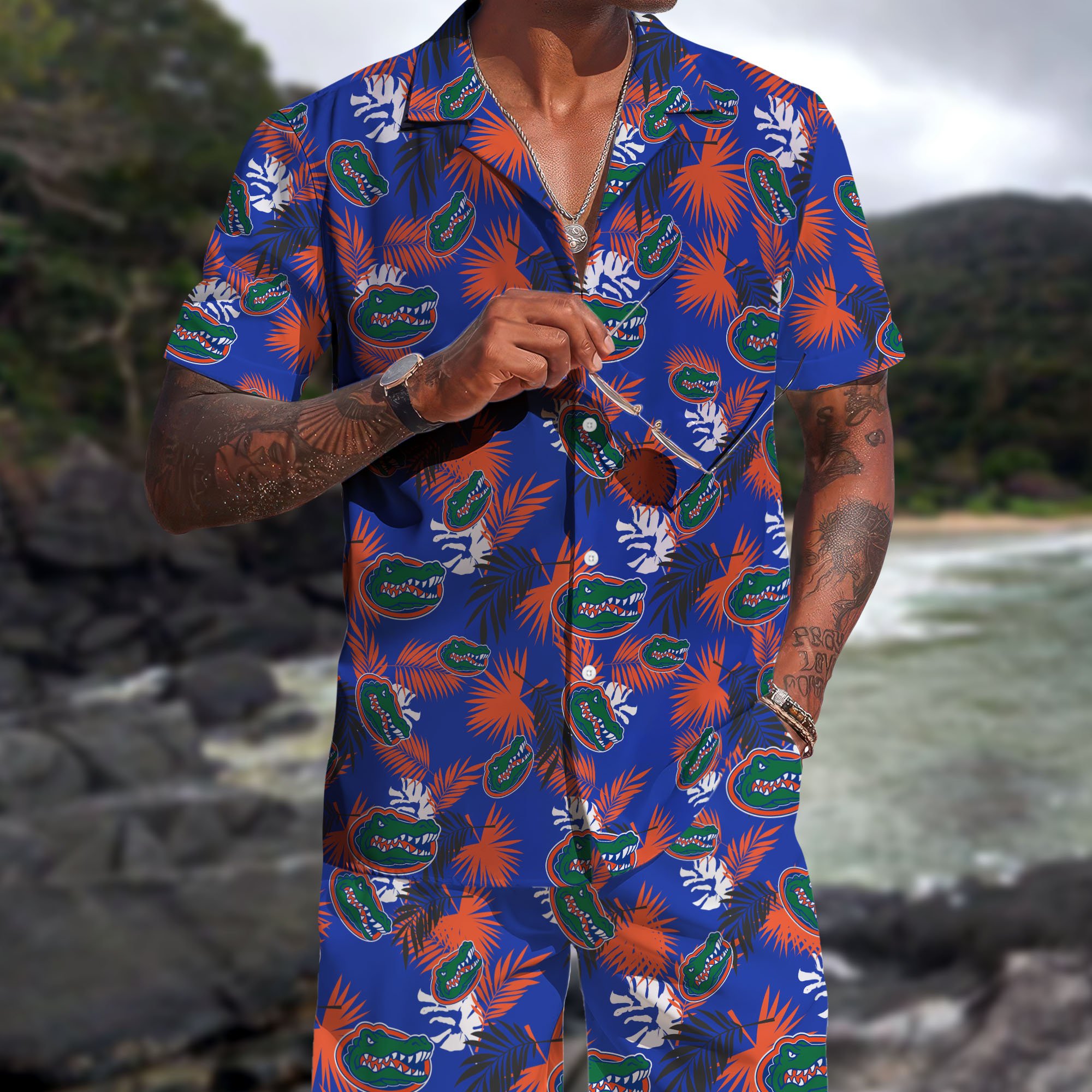 Florida Gators Hawaiian Shorts Set 2025 Version, Hawaiian Shirts, Sports Shorts, Gifts For Fan