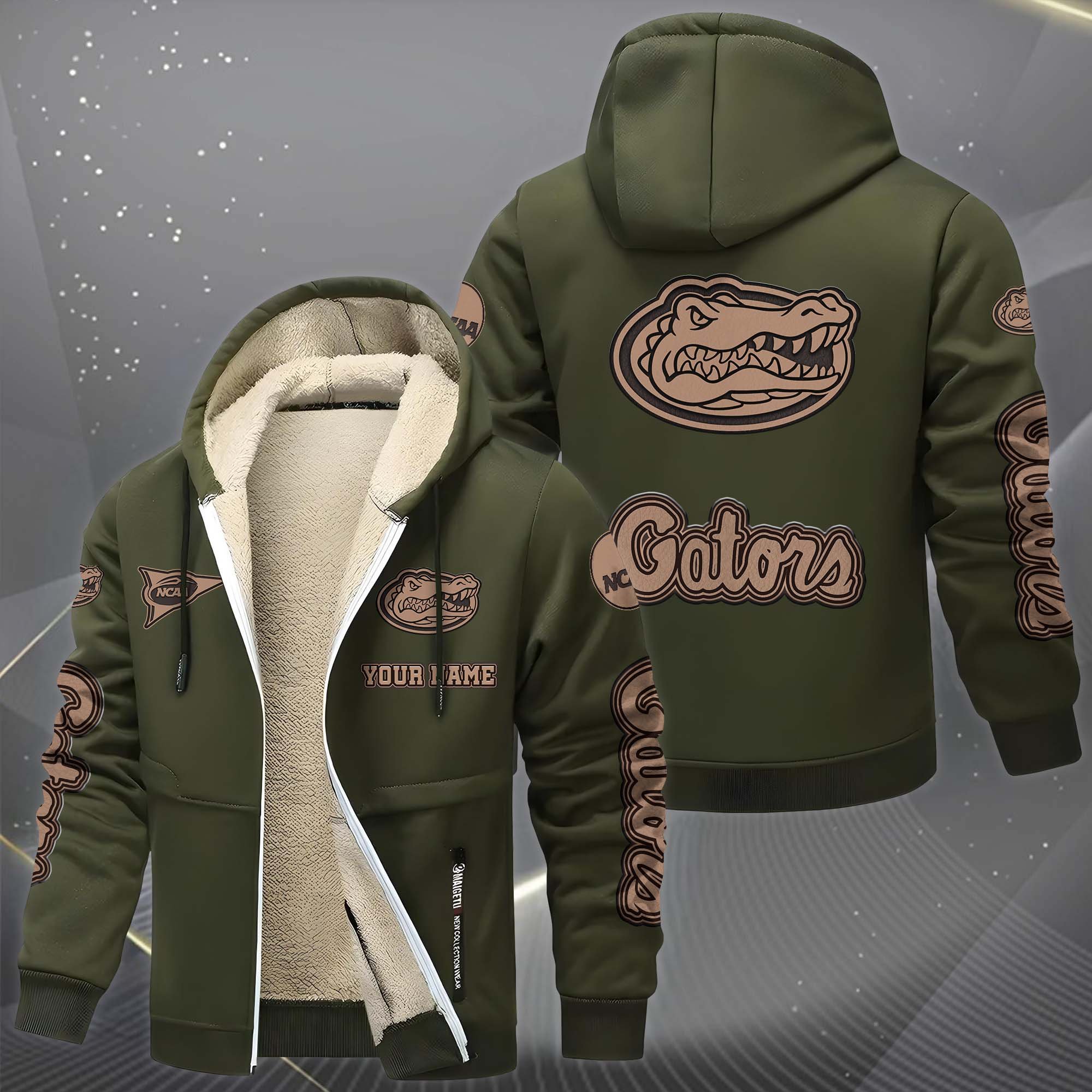 Florida Gators Hoodie Zip Velvet Coat Custom Your Name, Sport Jacket, Gifts For Fan