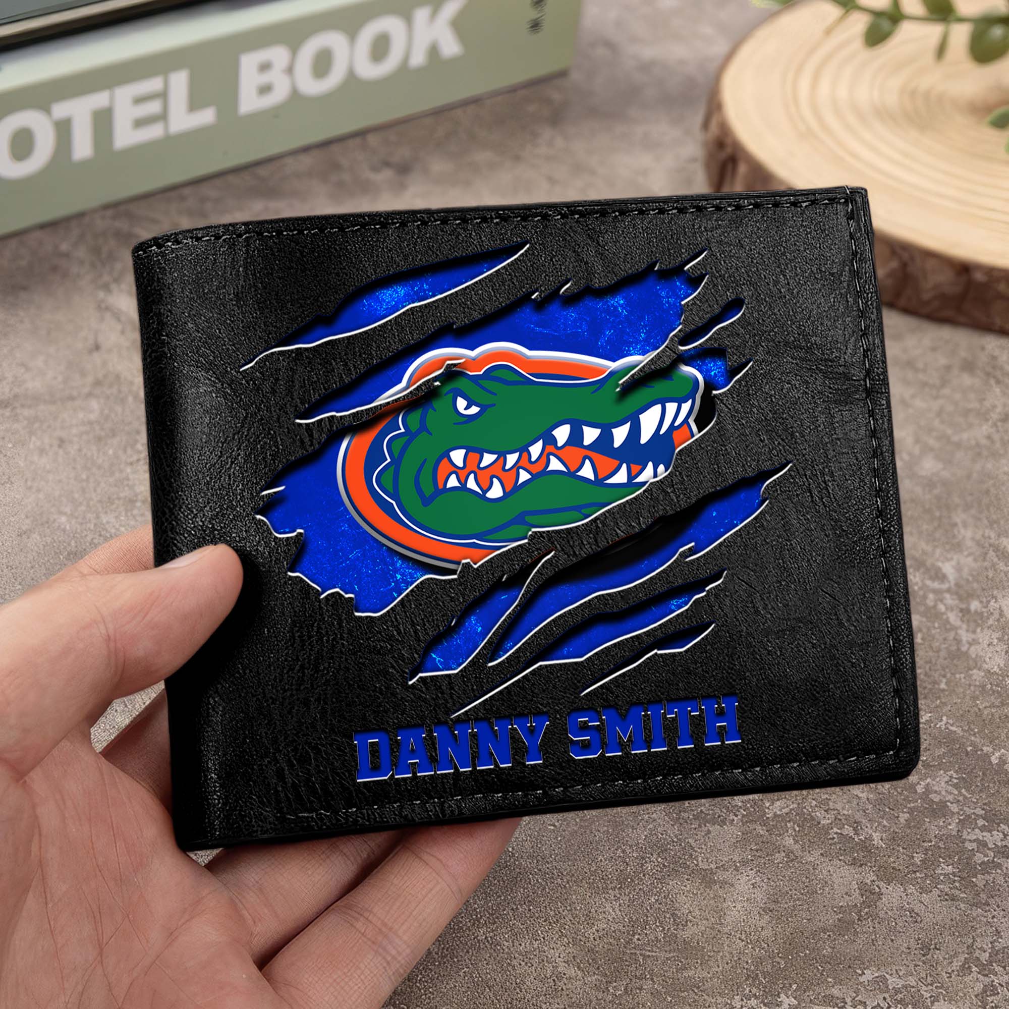 Florida Gators Men Wallet Custom Your Name, Football Team Men Wallet For Fans, Gifts For Football Lovers