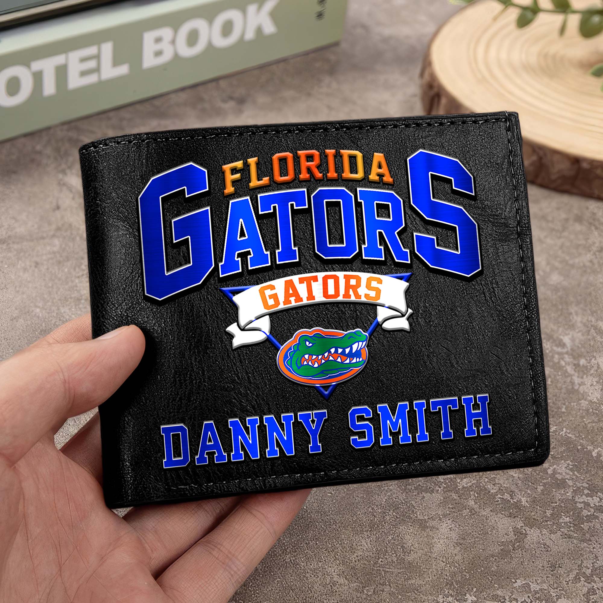 Florida Gators Men Wallet Custom Your Name, Football Team Men Wallet For Fans, Gifts For Football Lovers