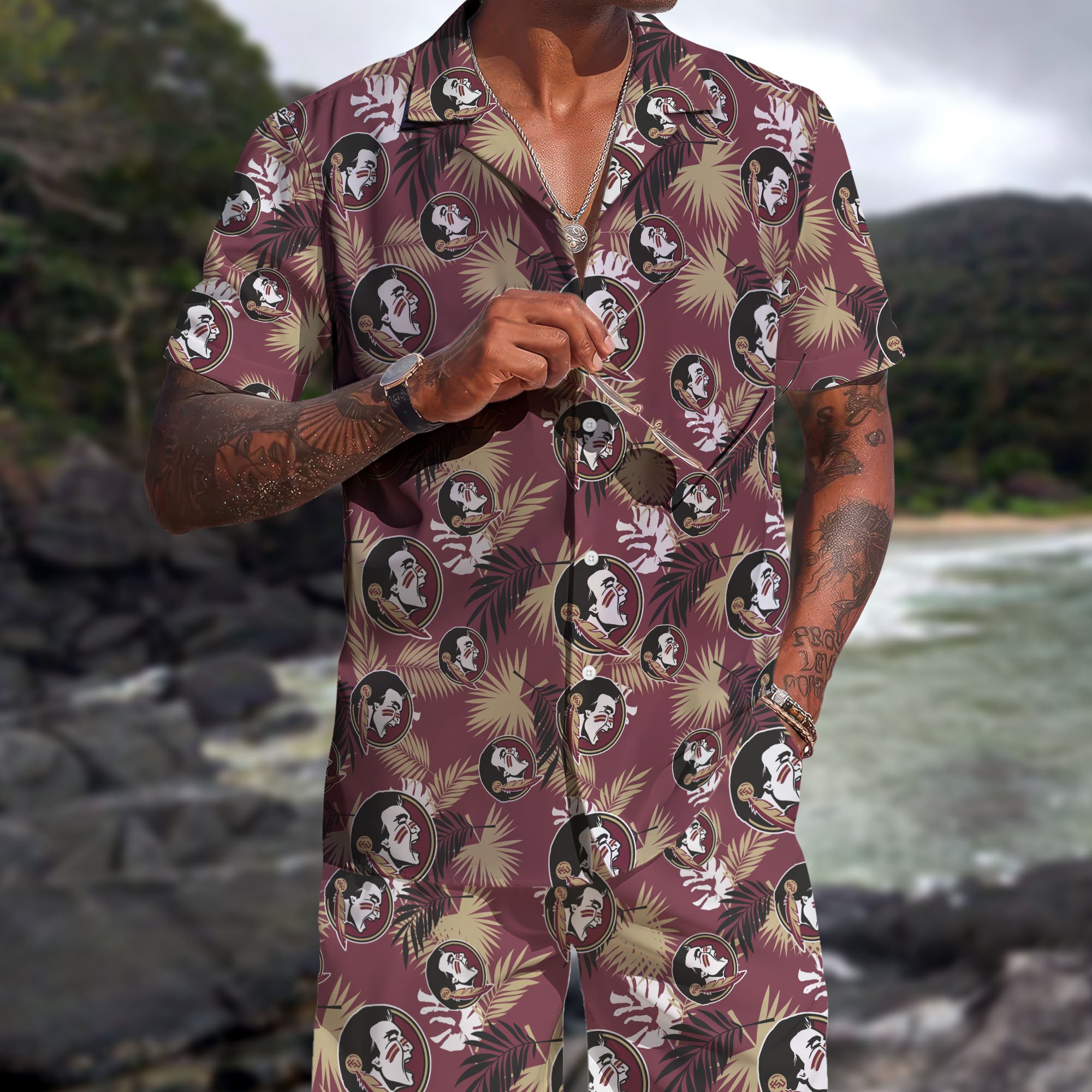 Florida State Seminoles Hawaiian Shorts Set 2025 Version, Hawaiian Shirts, Sports Shorts, Gifts For Fan