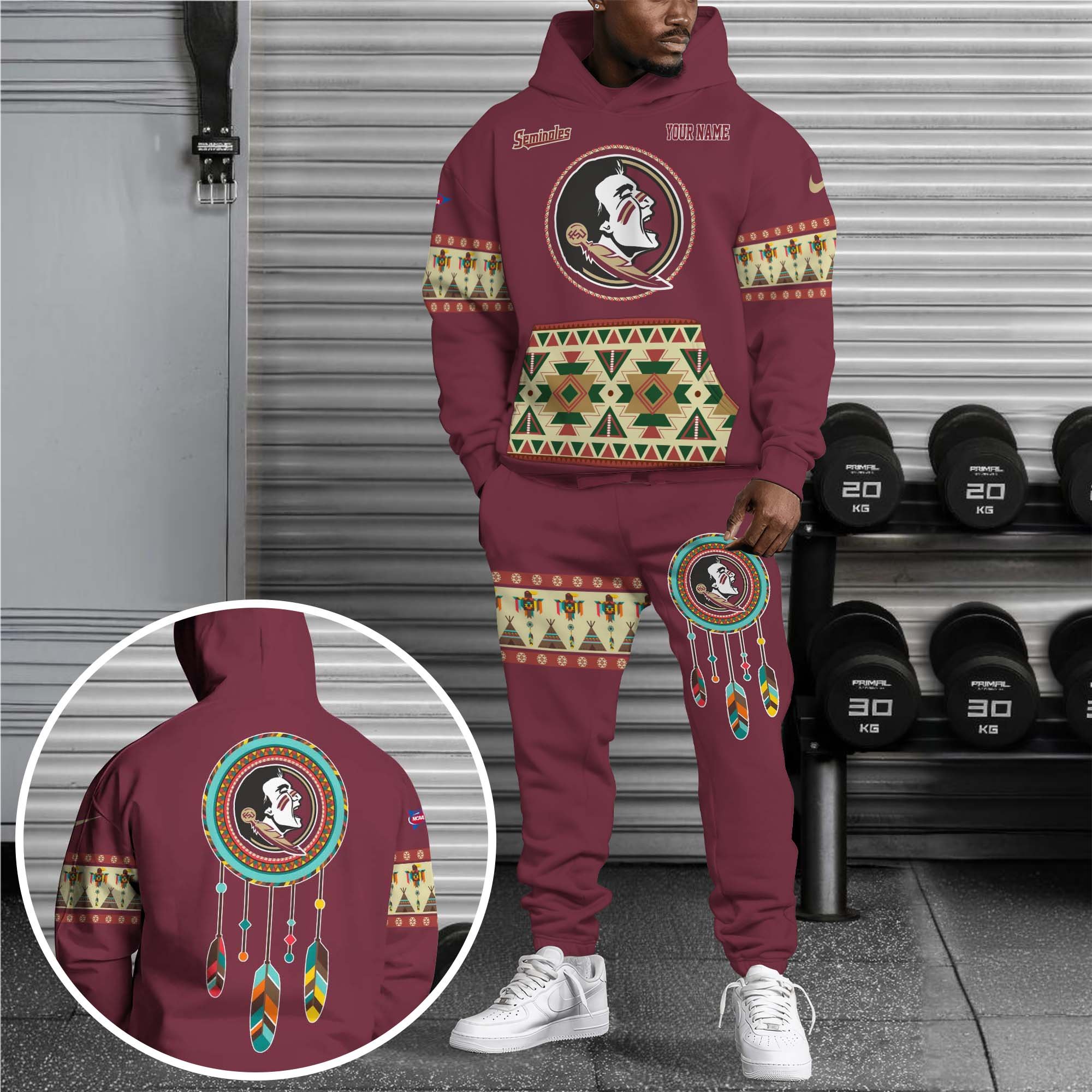 Florida State Seminoles Hoodie Sweatpants Set Custom Your Name, Sport Hoodie Sweatpants Set, Sport Gifts For Fan