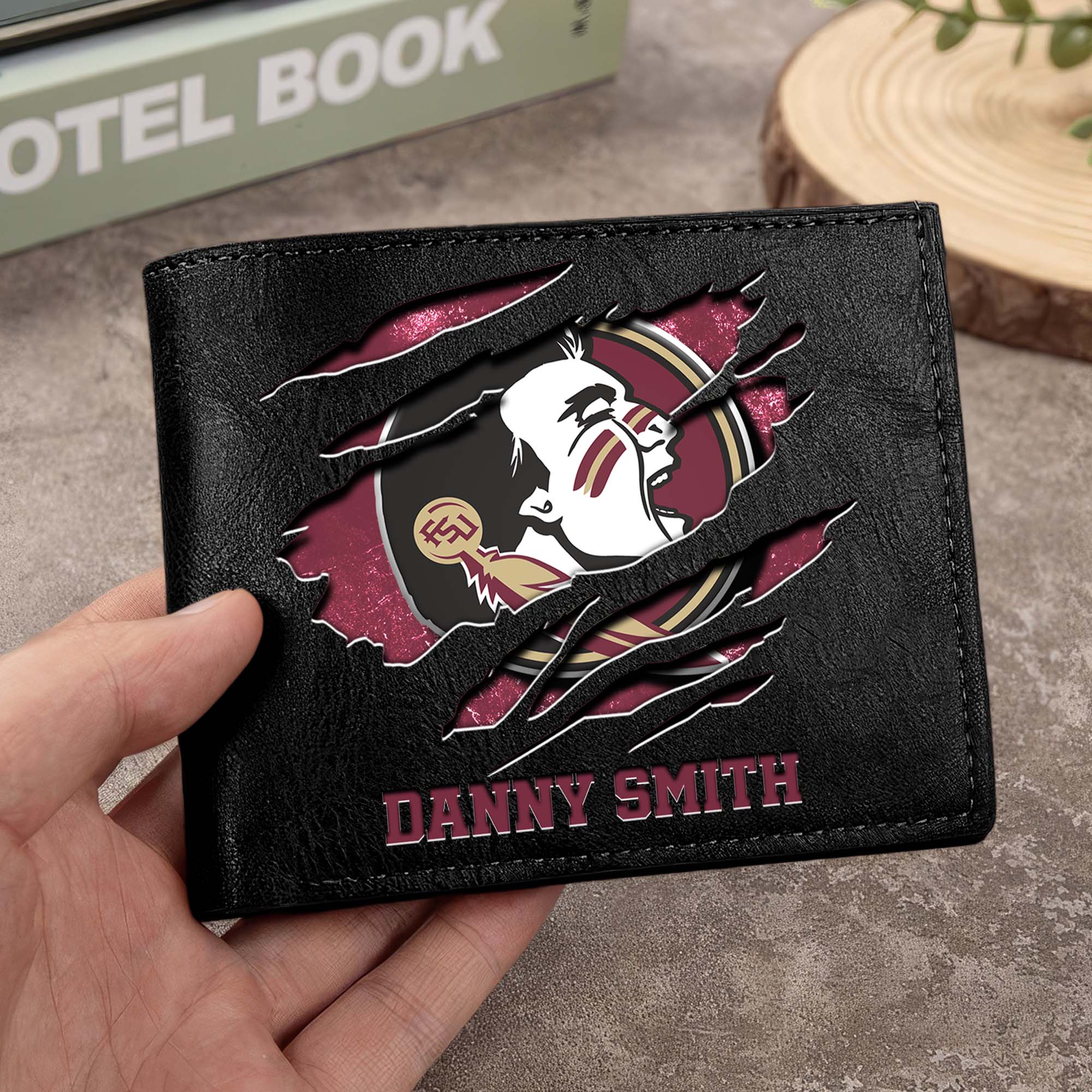 Florida State Seminoles Men Wallet Custom Your Name, Football Team Men Wallet For Fans, Gifts For Football Lovers