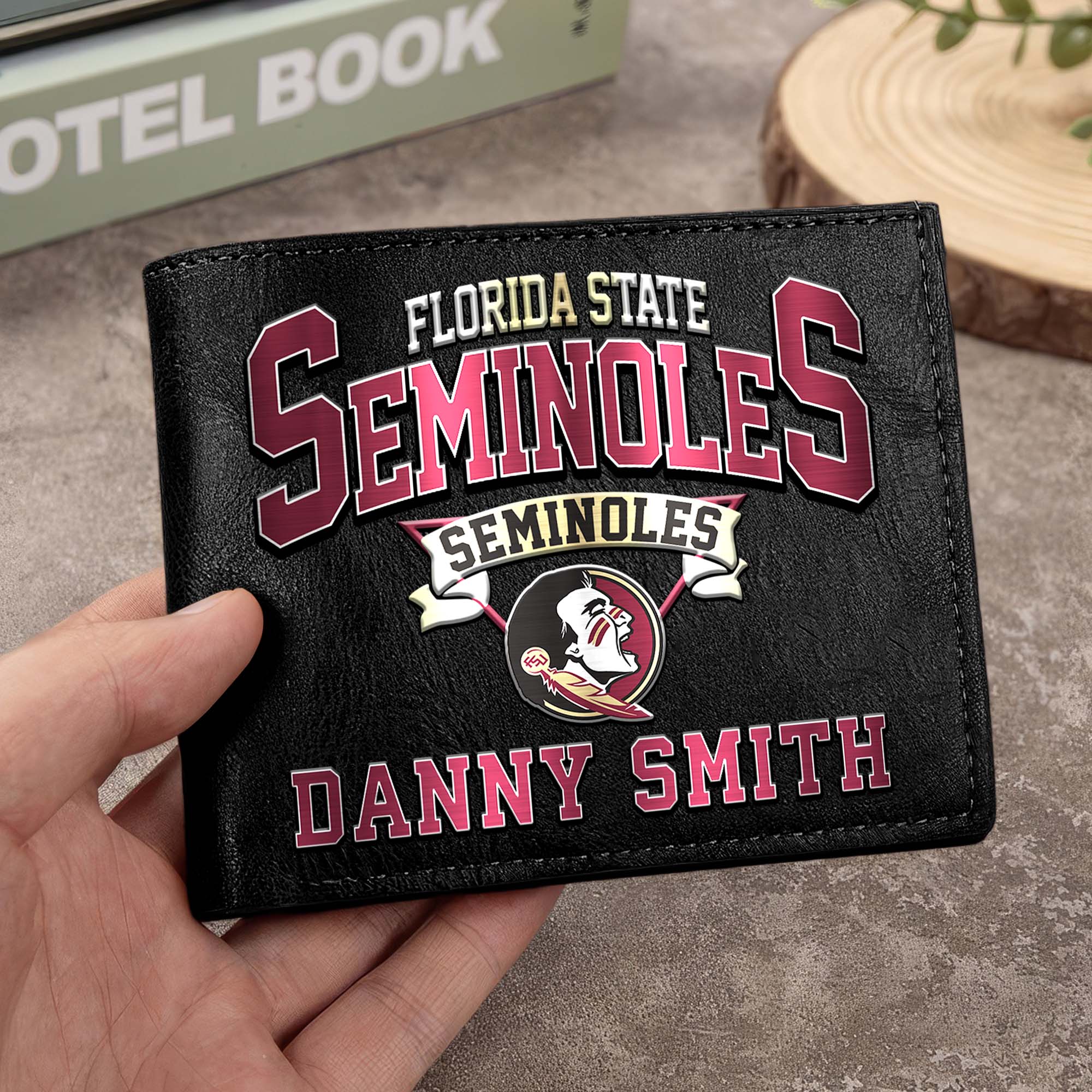Florida State Seminoles Men Wallet Custom Your Name, Football Team Men Wallet For Fans, Gifts For Football Lovers