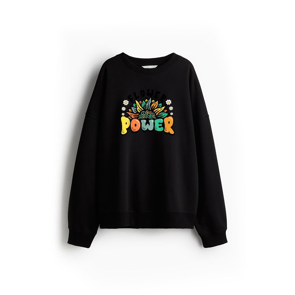Flower Power Peace Symbol Sunflower Retro 60S 70S Hippie Sweatshirt