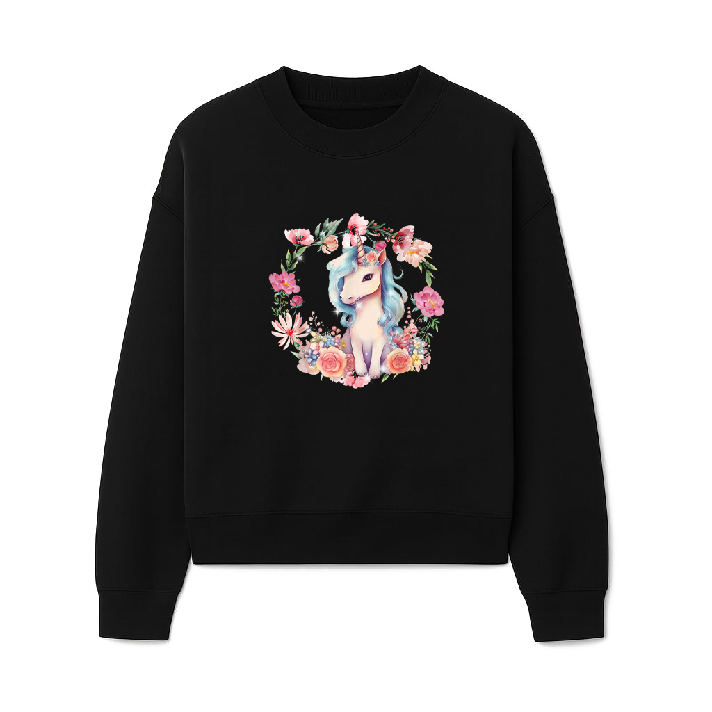 Flowers Unicorn Unicorns Vintage Child Horse Girls Sweatshirts 06-10-2025