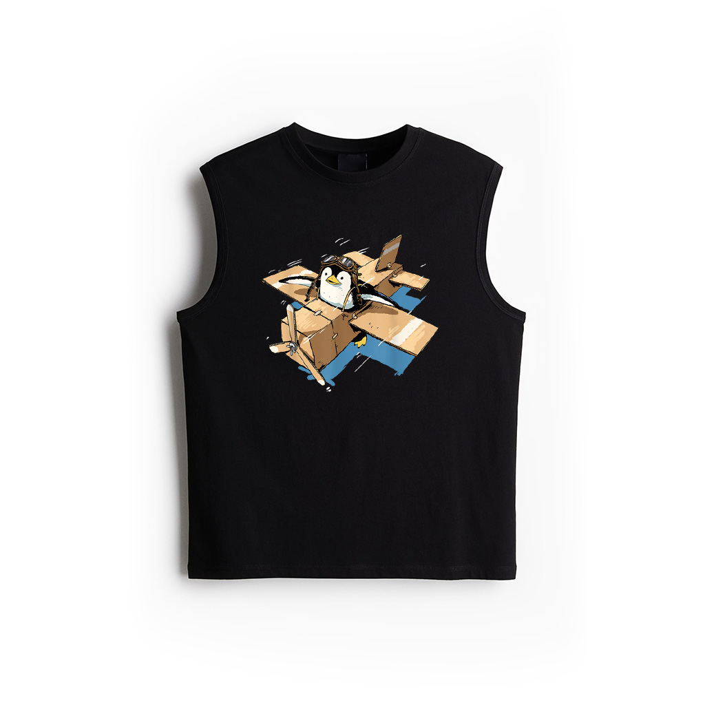 Flying Penguin Shirt Penguin Lover Penguin Airplane Pilot Tank Top