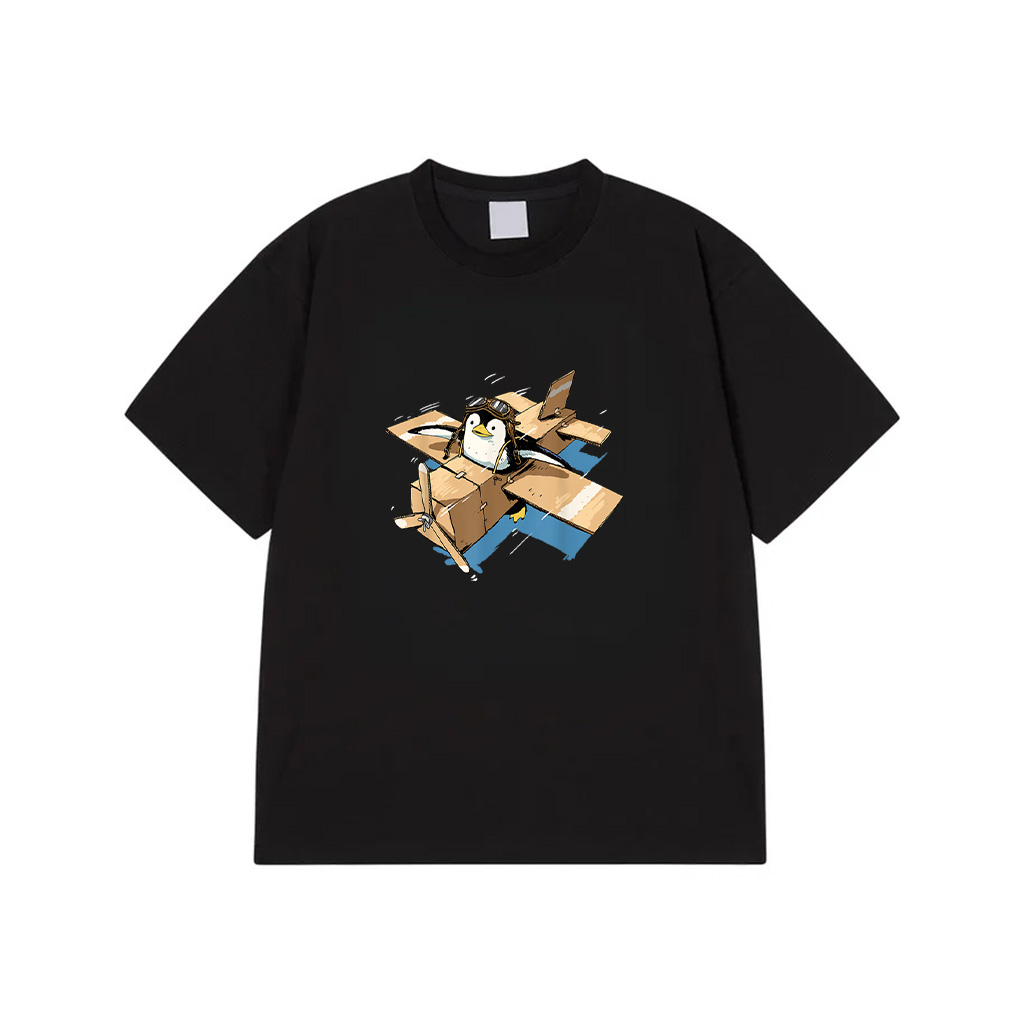 Flying Penguin Shirt Penguin Lover Penguin Airplane Pilot T-Shirt