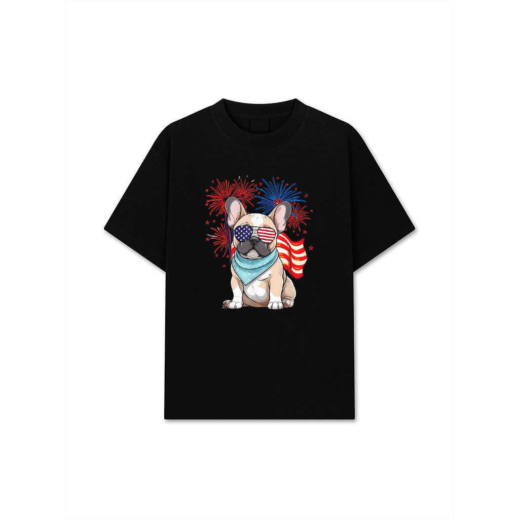 French Bulldog American Flag Frenchie Patriotic 4Th Of July T-Shirt