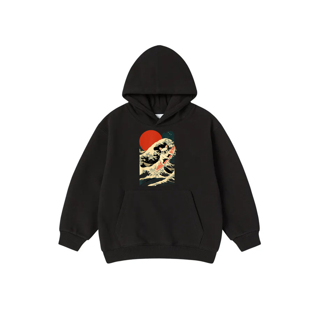 French Bulldog Surfing Japanese Hoodie