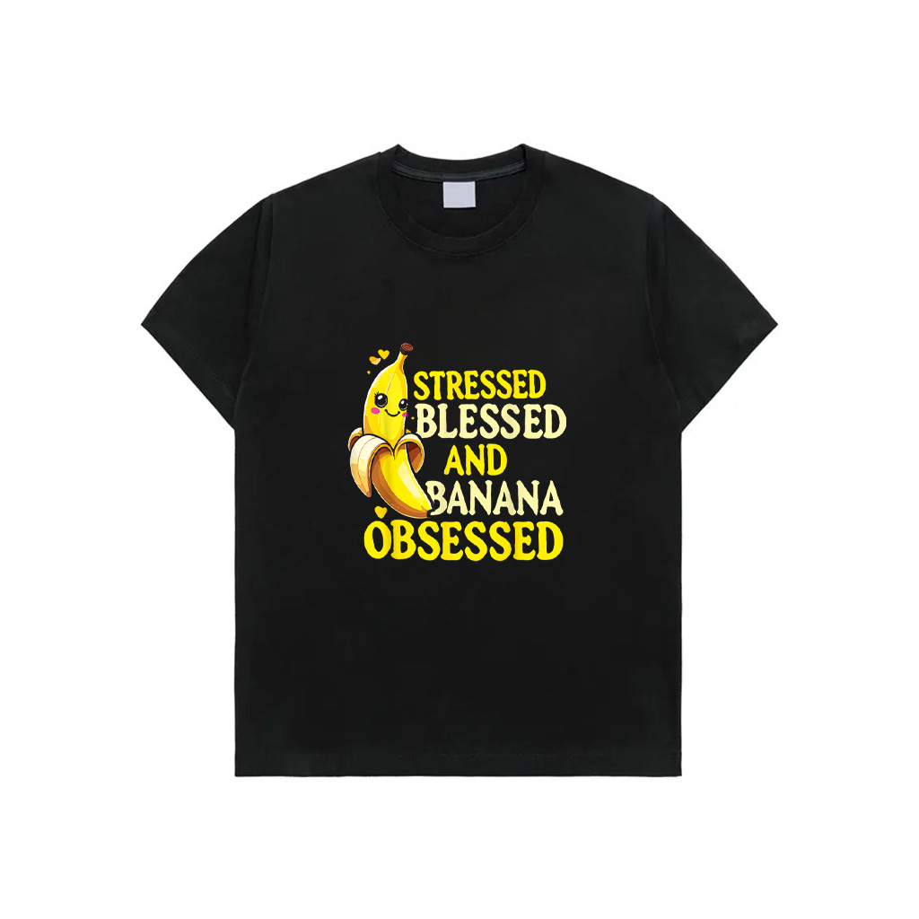 Funny Banana Stressed Blessed And Banana Obsessed T-Shirt