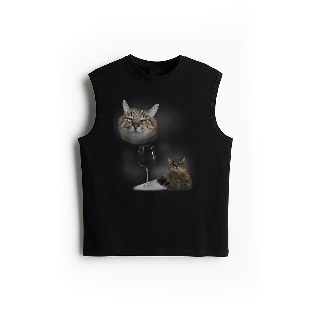 Funny Cat And Wine Art Cats Drinking Oddly Specific Meme Tank Top