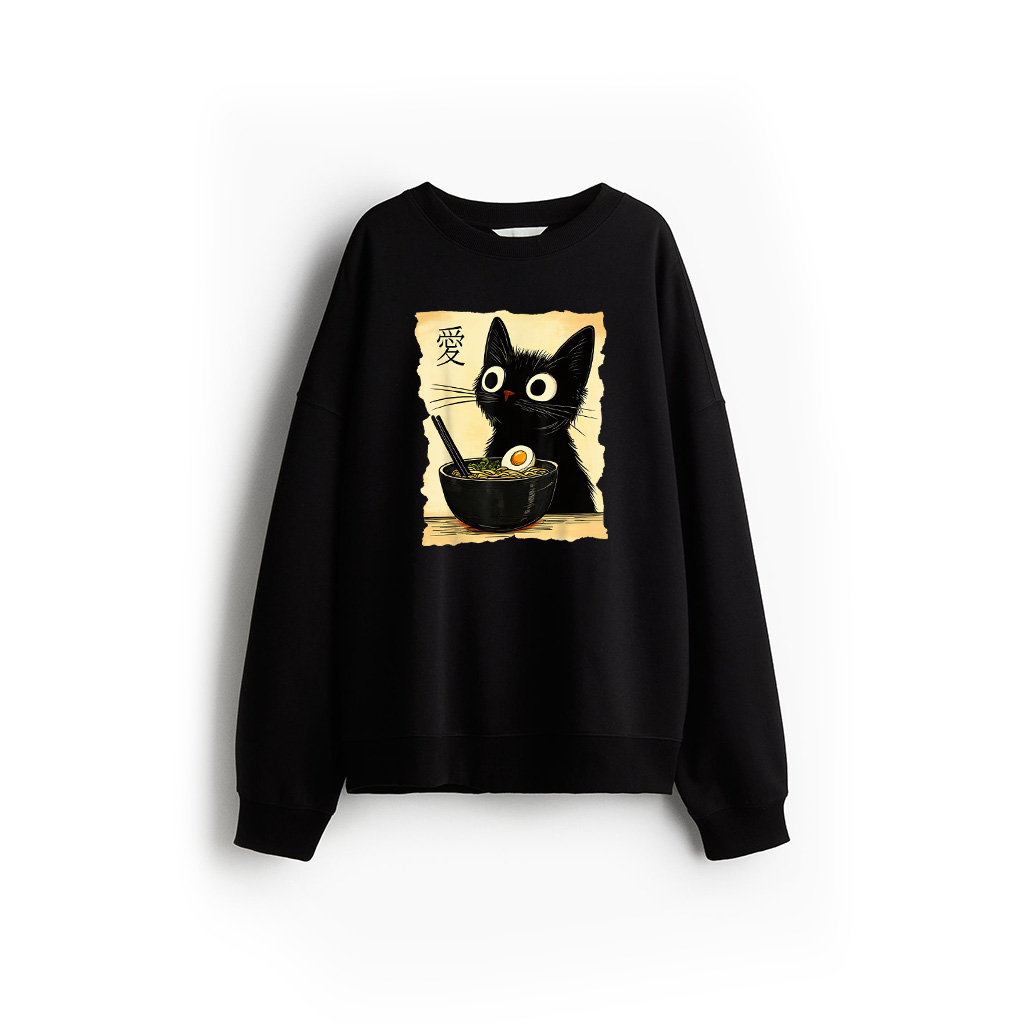 Funny Cat Ramen Japanese Kawaii Anime Cat Sweatshirt