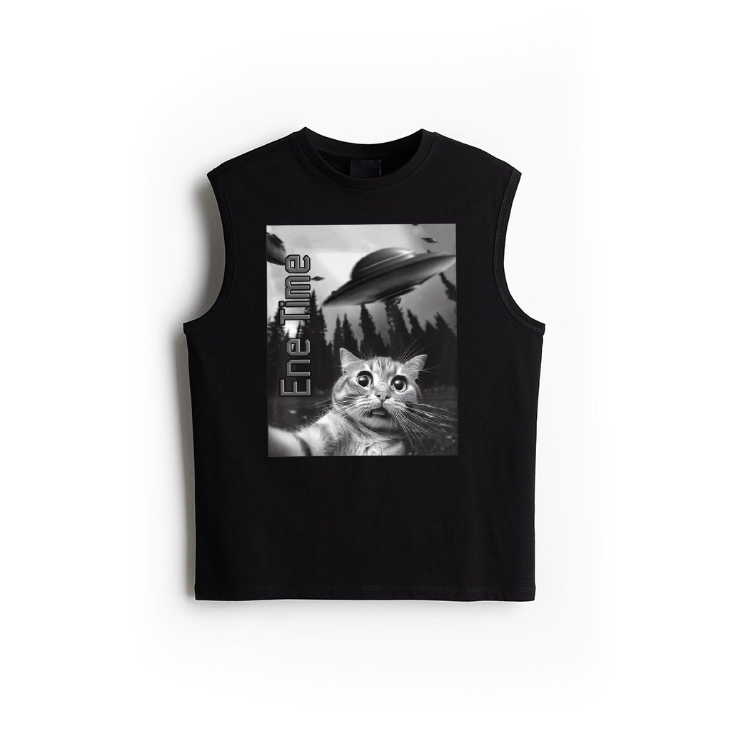 Funny Cat Selfie With Ufos Tank Top