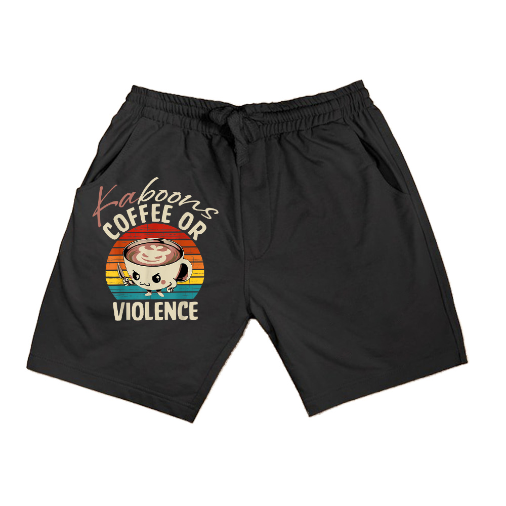 Funny Coffee Or Violence Fight Vintage Design Shorts