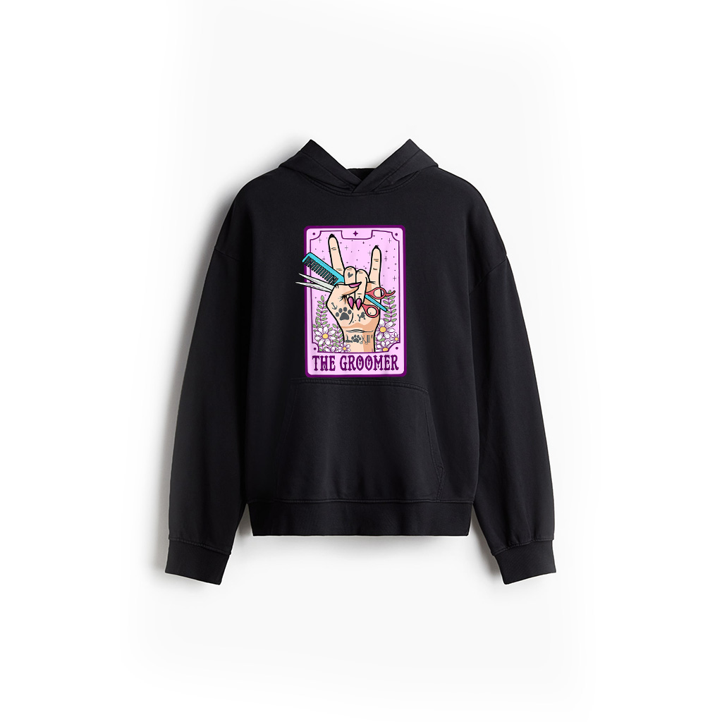 Funny Dog Groomer Tarot Card Dog Grooming Men Women Hoodie
