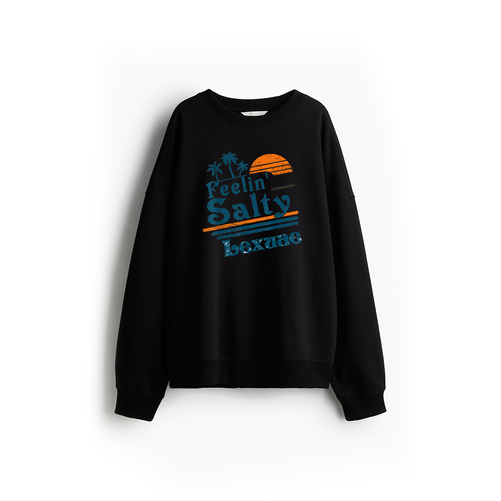 Funny Feelin Salty Beach Summer Vacation Retro Vintage Sweatshirt