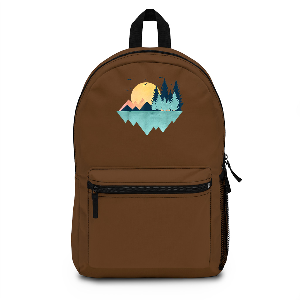Funny Geometric Mountain Abstract Geometry Outdoor Backpack - Image 4