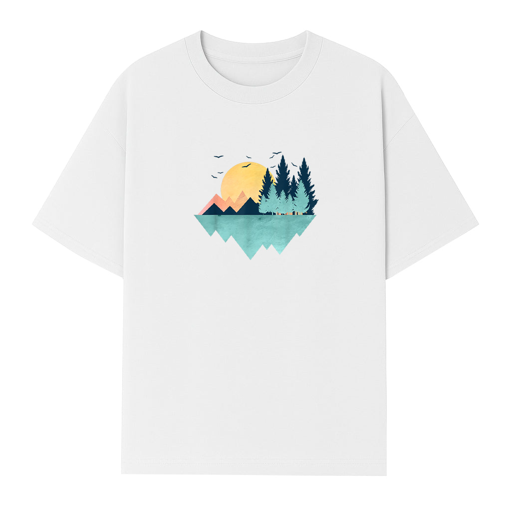 Funny Geometric Mountain Abstract Geometry Outdoor T-Shirt