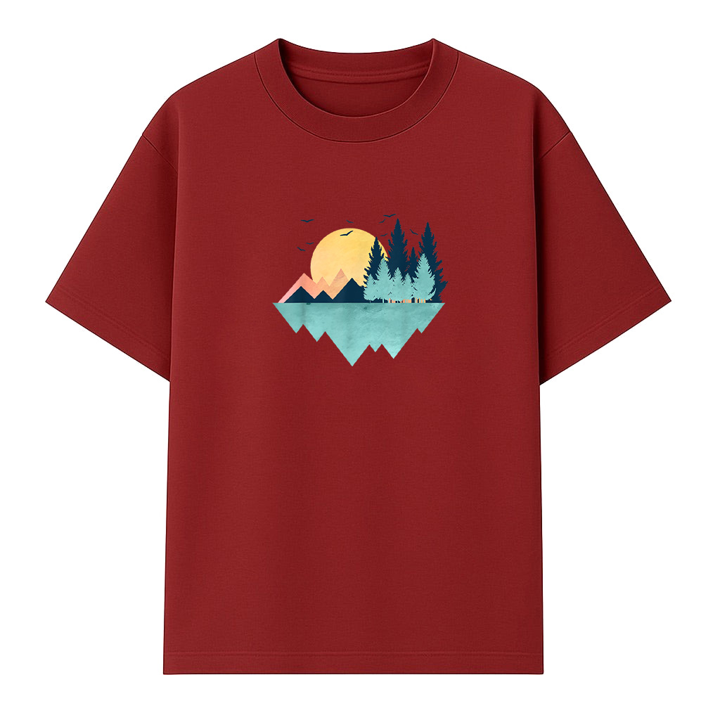 Funny Geometric Mountain Abstract Geometry Outdoor T-Shirt - Image 6