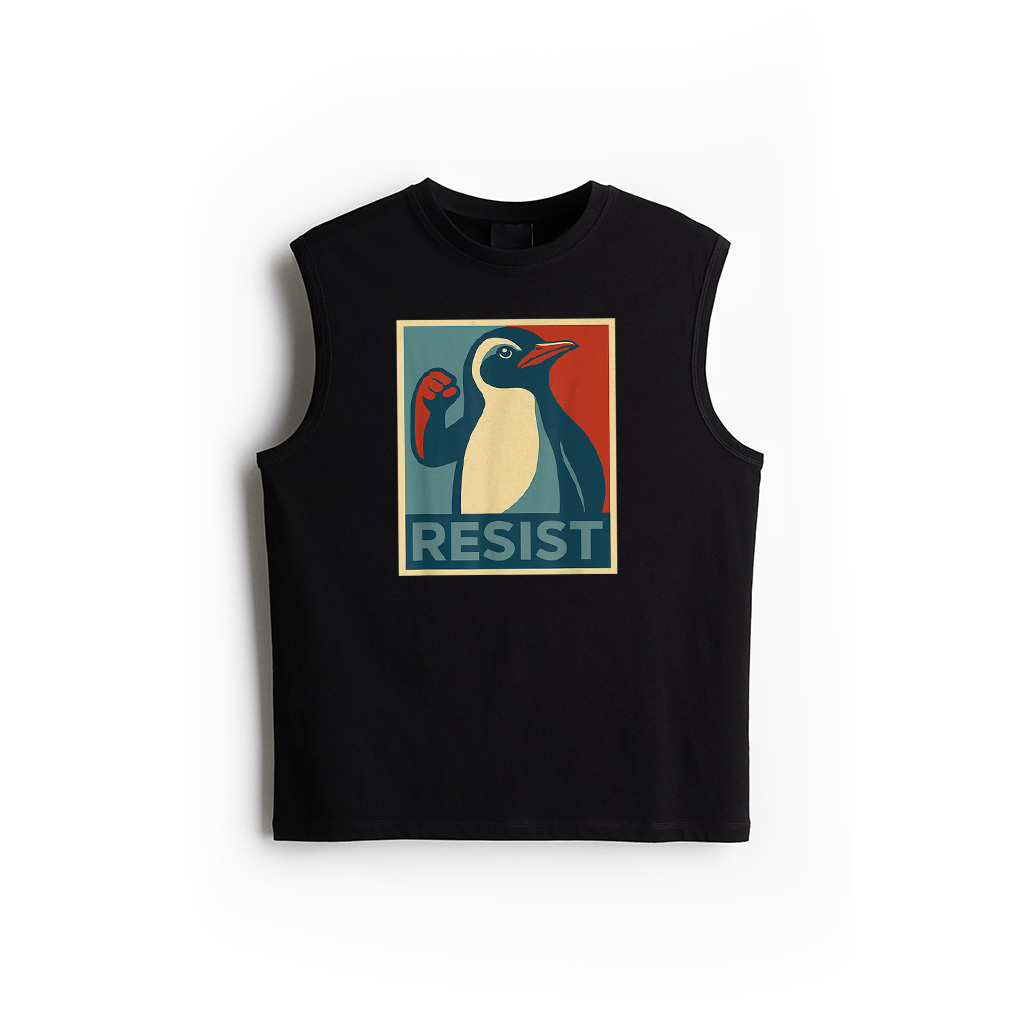 Funny Graphic Penguin Against Tariffs Penguins Resist Tank Top