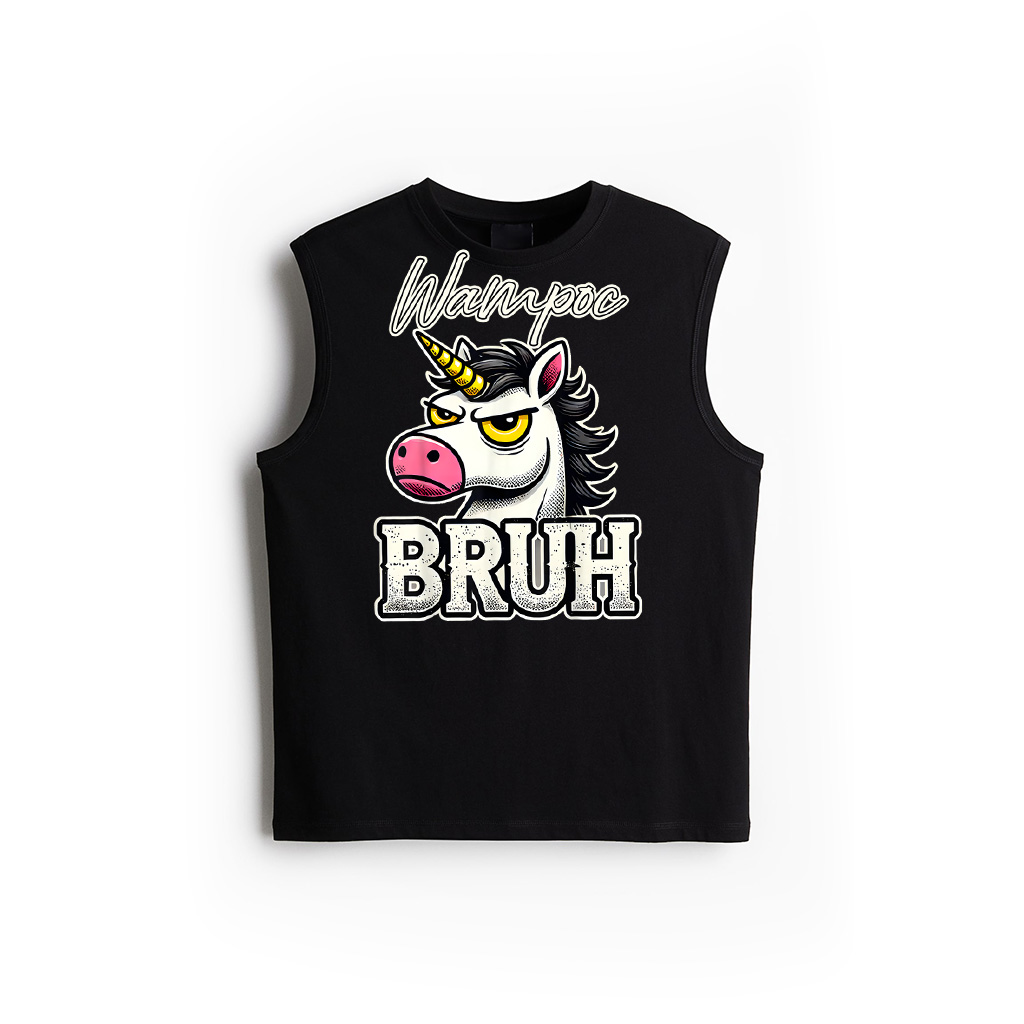 Funny Grumpy Unicorn Bruh Meme Vintage Humorous Unicorn Tank Top