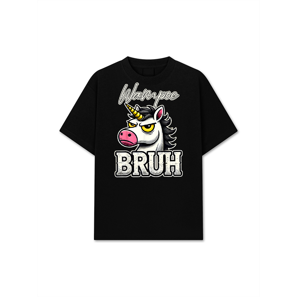 Funny Grumpy Unicorn Bruh Meme Vintage Humorous Unicorn T-Shirt