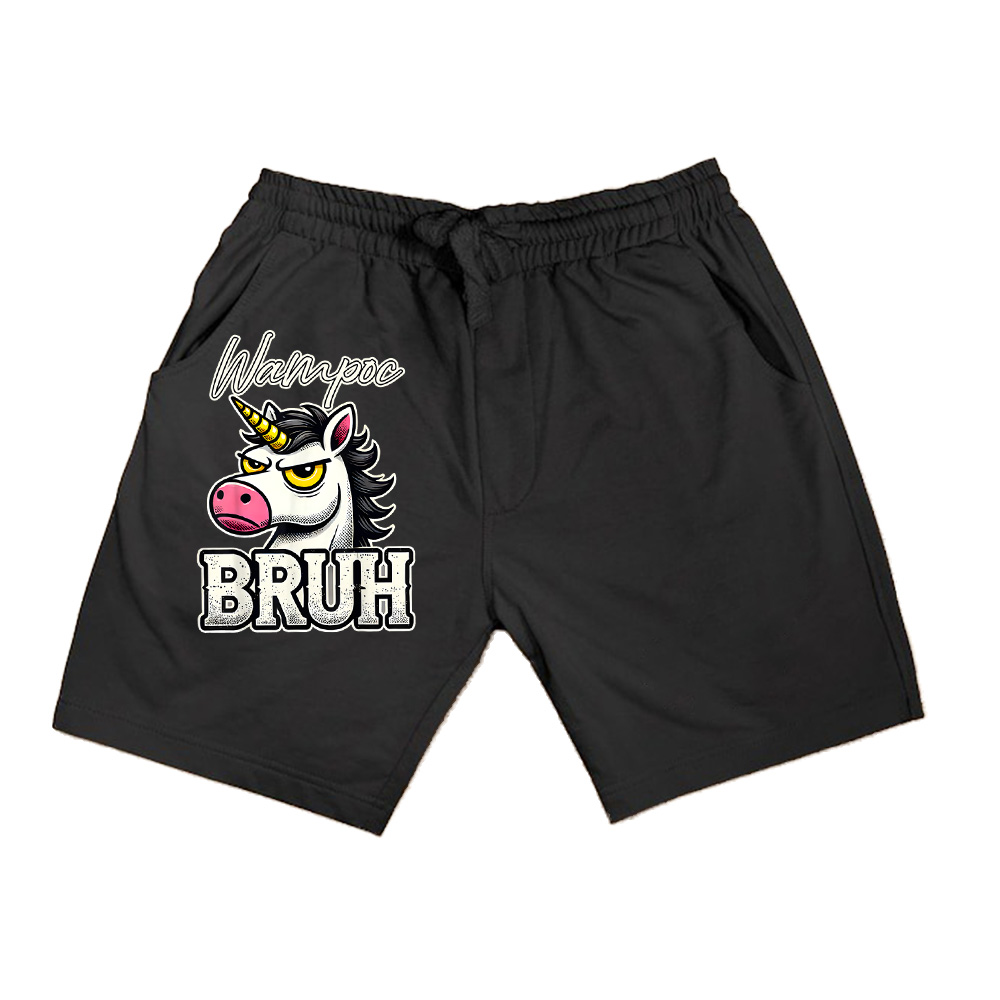 Funny Grumpy Unicorn Bruh Meme Vintage Humorous Unicorn Shorts