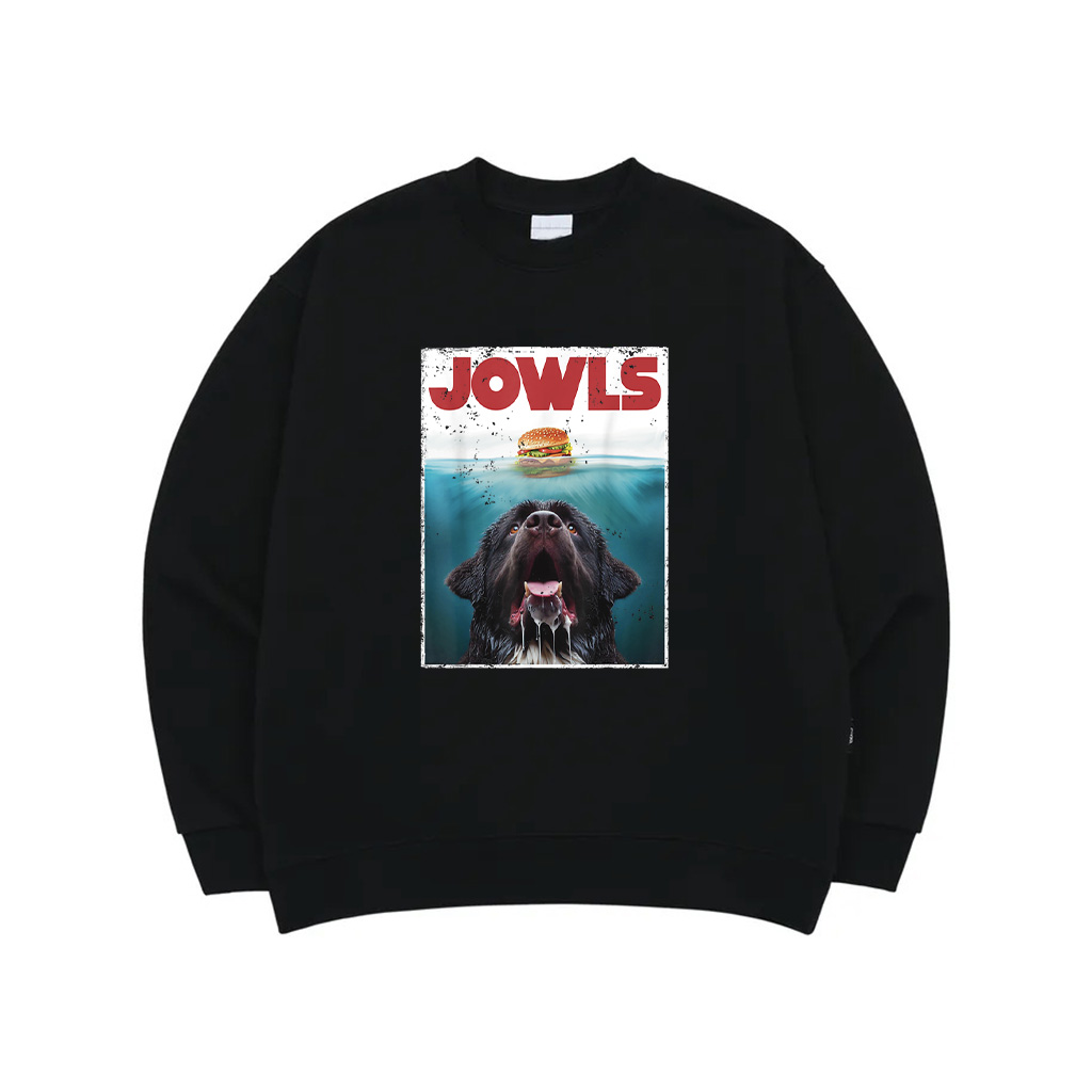 Funny Newfoundland Dog, Newfie Lab Jowls Burger, Dog Mom Dad Sweatshirt