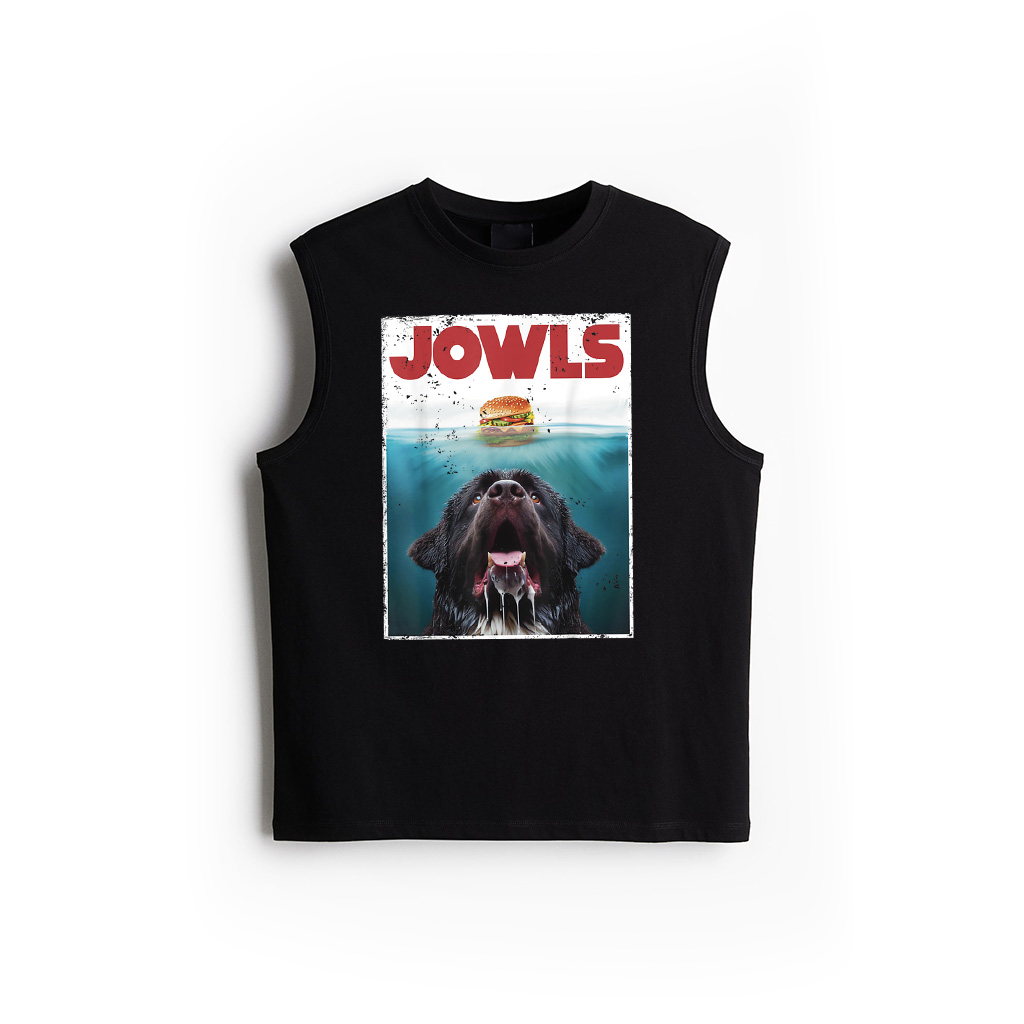 Funny Newfoundland Dog, Newfie Lab Jowls Burger, Dog Mom Dad Tank Top