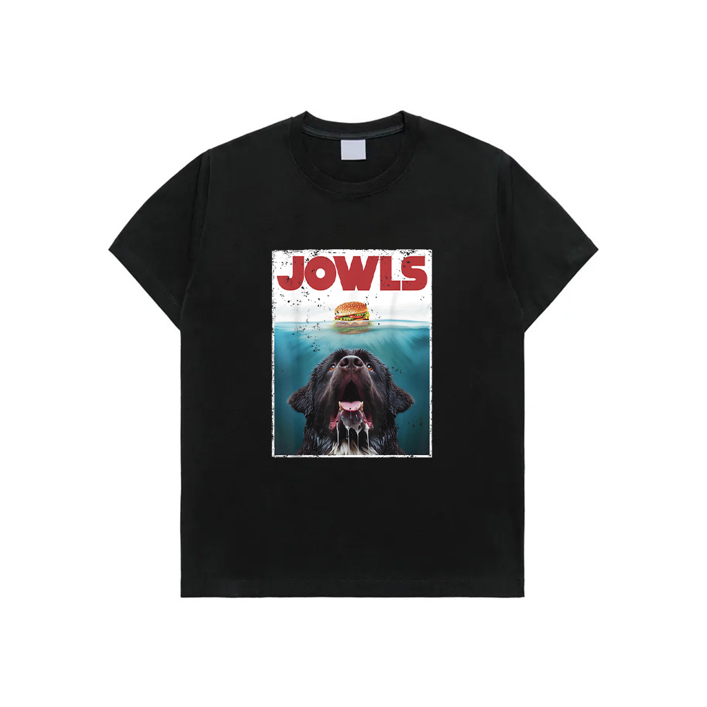 Funny Newfoundland Dog, Newfie Lab Jowls Burger, Dog Mom Dad T-Shirt