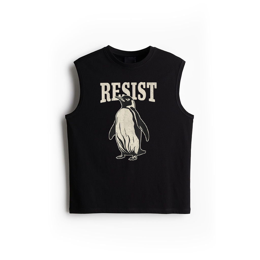 Funny Penguin Resist Penguins Protest Against Tariffs Tariff Tank Top